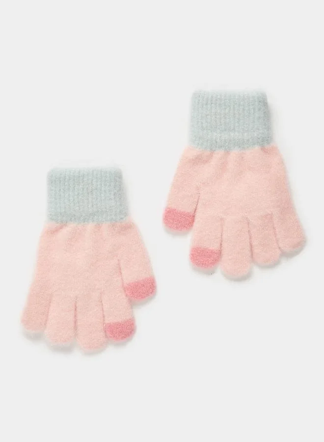 Styli Cartoon Knit Convertible Mittens Warm Gloves